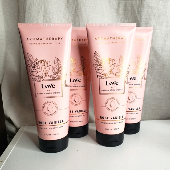 BBW LOVE ROSE VANILLA MOISTURIZING BODY WASH X4 - Picture 1 of 2